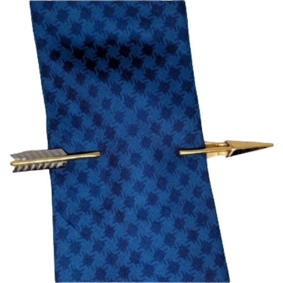 Vintage Swank Arrow Tie Bar Pierced Look 1940’s 1950’s Gold Silver Tone - Picture 1 of 10